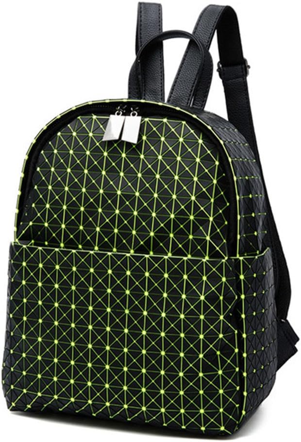 Japanese Geometric Women Backpacks Matte Silica Gel Folding Student School Bags for Teenage Girl Green