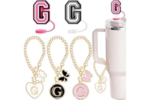 JOEYRRAS Compatible with Stanley Cup Accessories, Straw Cover Cap for Stanley Cup 30&40 Oz,Letter Charms for Stanley Cups, Straw Toppers for Stanley Tumbler