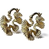 Circle Flower Earrings for Women, Alloy Floral Dangle Earrings, Vintage Boho Flower Circle Earrings for Party Wedding Daily Wear Gift(Gold)