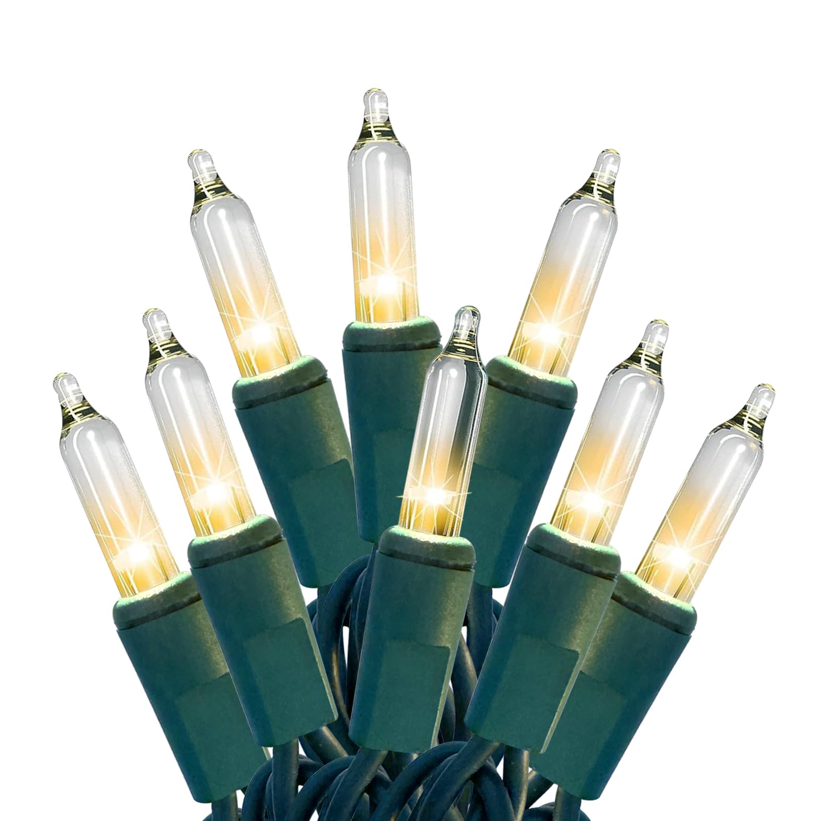 Photo 1 of HISHINY Christmas Lights 100 Count Clear Christmas Tree Lights String with Green Wire for Outdoor Indoor Christmas Decorations Wedding Decorations Valentines Day Decor,UL Certified (21feet)