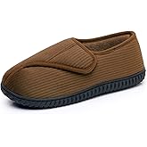 Git-up Men Memory Foam Diabetic Slippers Adjustable Arthritis Edema Swollen Feet Wide House Shoes Comfy Soft Non-Slip Plus Size Indoor Outdoor Slipper