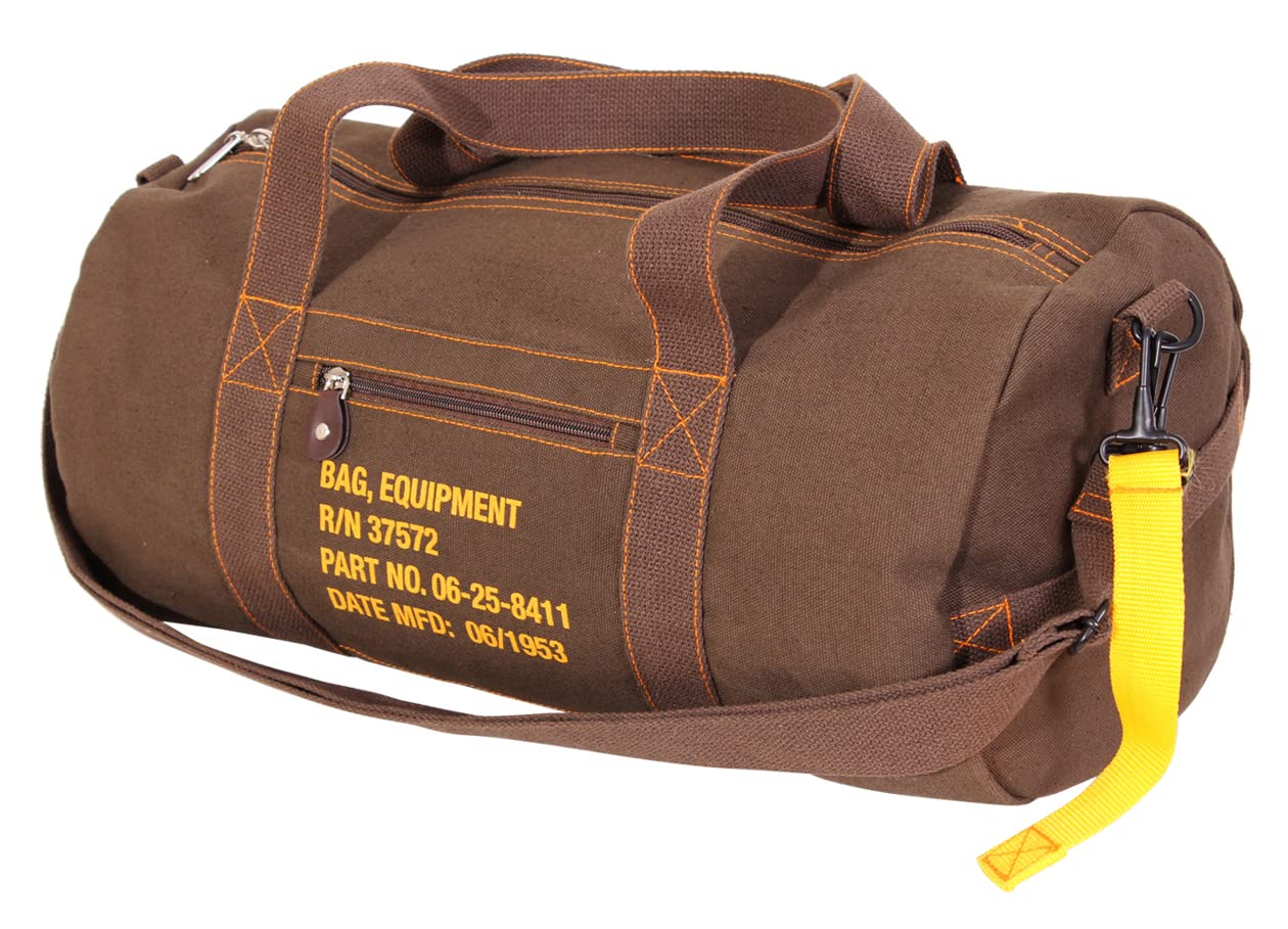 Rothco Canvas Equipment Duffle Bag – Travel & Gym Bag with Heavyweight Cotton Canvas Material – Great for Storing Gear, Clothing, and More, Earth Brown, 19", Duffle Bag