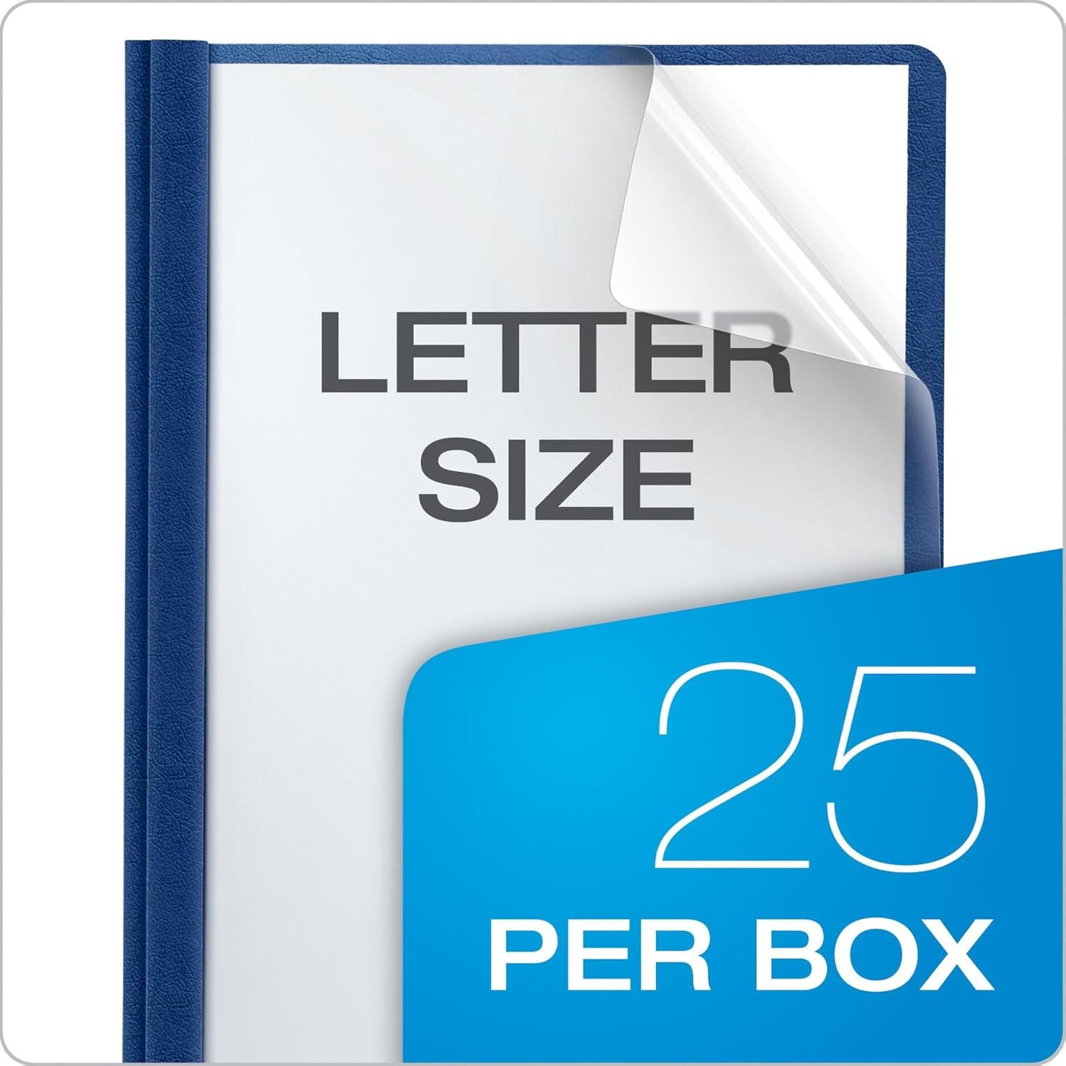 Oxford 58801EE Premium Clear Front Report Covers, Letter Size, Blue, 25 per Pack (58801), 9 7/8" x 2 3/8" x 12" : Business Report Covers : Office Products