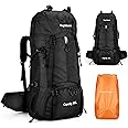 King'sGuard 60L Hiking Backpack, Waterproof Camping Backpacking Backpack for Men Outdoor Traveling Climbing Daypack with Rain Cover (Black)