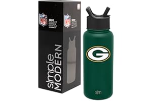 Simple Modern Officially Licensed NFL Water Bottle with Straw Lid Insulated Stainless Steel Thermos Gift | Summit Collection | 32oz