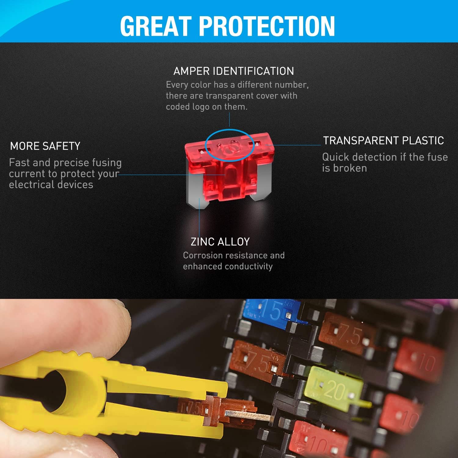 Nilight - 50019R 272pcs Standard & Mini & Low Profile Mini Blade Fuse Assortment, 2A 5A 10A 15A 20A 25A 30A 35A Replacement Fuses for Car Boat Truck SUV Automotive: Automotive