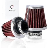 Evermotor Air Filter for Motorcycle, Air Cleaner Carburetor 52mm 53mm 54mm | Universal Air Filter Double Layer Steel for 50cc 70cc 90cc 110cc 125cc 150cc Dirt Bike,GY6,Moped,ATV Scooter Moped Red
