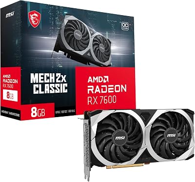MSI Radeon RX 7600 MECH 2X 8GB GDDR6 OC Gaming Graphics Card