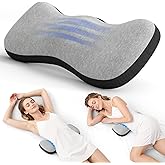 Forcanby Lumbar Support Pillow for Bed, Lower Back Pillow for Sleeping, Memory Foam Waist Pain Relief Pillows, Lumbar Pillow for Sleeping, Bed, Car, Couch (Grey Black)