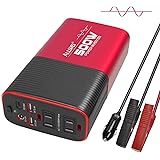 500W Pure Sine Wave Power Inverter DC 12V to AC 110V Car Inverter Power Adapter Converter with Type C PD18W/12V DC Output/4.8