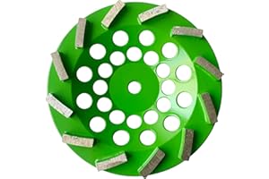 KLUD 7 inch 12 Segments Swirl Diamond Grinding Cup Wheel Angle Grinder Disk for Concrete/Masonry/Brick/Stone Floor Slab Grinding 5/8-11 Thread Aggressive Cup Wheel Masonry Tools