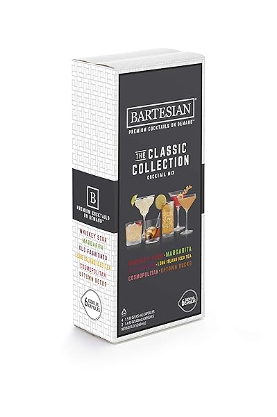 BARTESIAN THE CLASSIC COLLECTION COCKTAIL MIXER CAPSULES, VARIETY PACK OF 6 , FOR BARTESIAN PREMIUM COCKTAIL MAKER (55350)