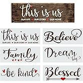 Stencils For Painting on Wood - Inspirational Templates for Wood Signs, Canvas & DIY Home Decor - Farmhouse Stencil Set Inclu
