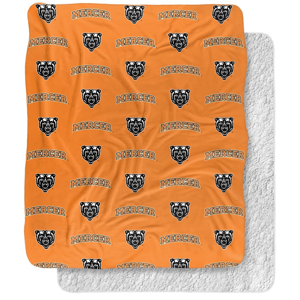 Mercer University Blanket, 50"x60" Logo Pattern
