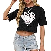 Baseball Graphic Crop Tops Women Summer Beach Shirt for Teen Girls Casual Cute Baseball Cropped T Shirts Y2k
