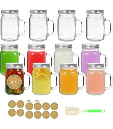 thumbnail image 2 of Estilo Mason Jar With Handle And Straw 2 of 12