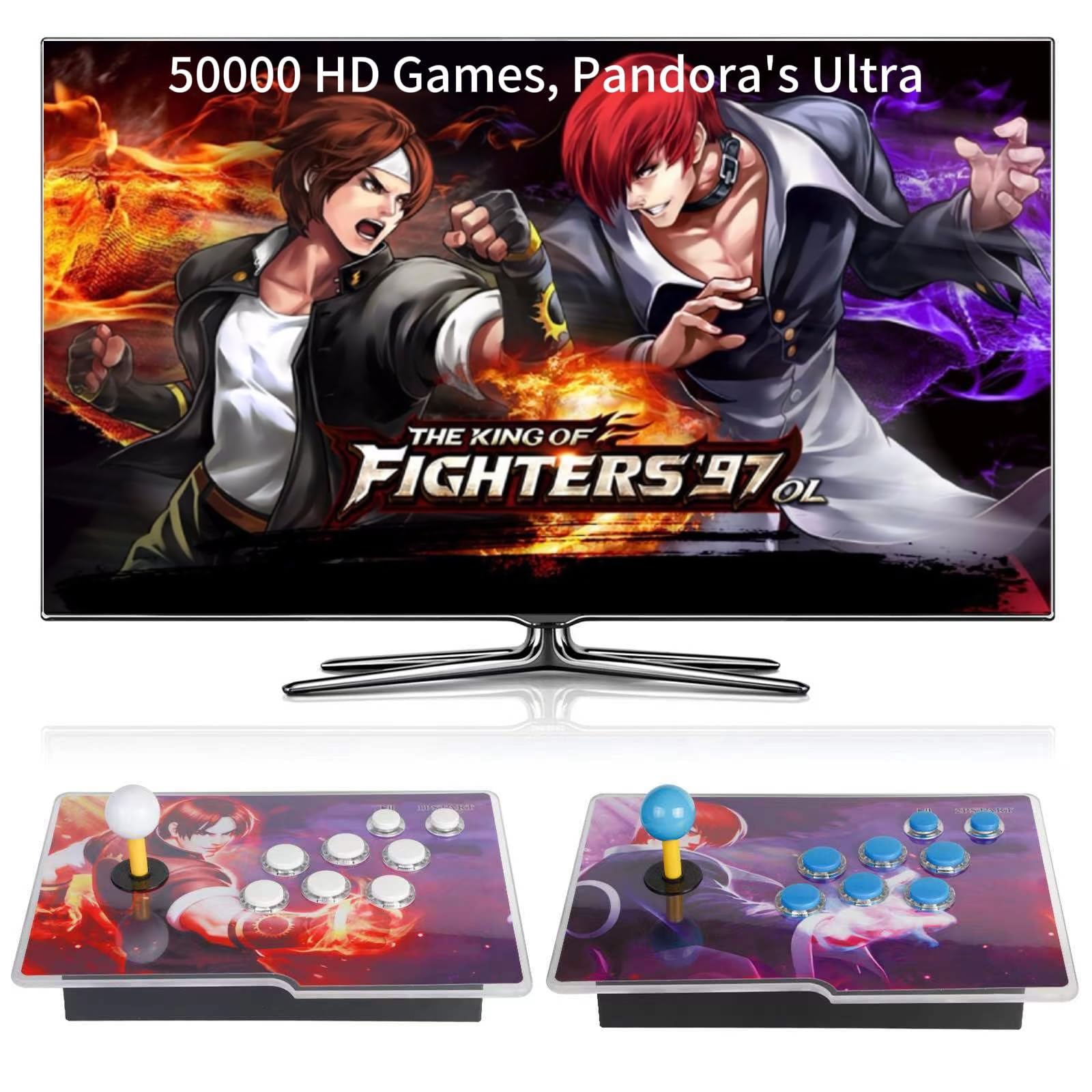 Photo 1 of FVBADE[50000 in 1] Pandora Ultra Pandora Box Retro Games Arcade Game Console with Two Separate Host for PC & Projector & TV 3D Games 1-4 Players Category Favorite List Save/Search/Hide/Pause
