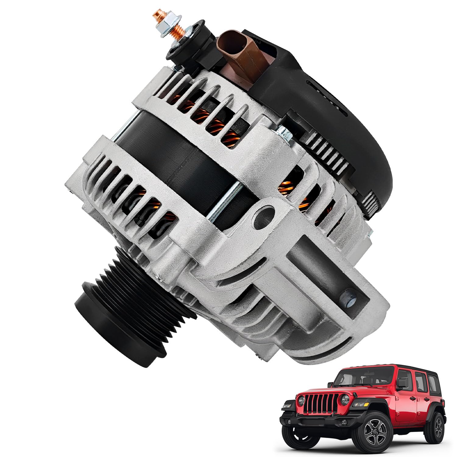 Photo 1 of HonHuCo 12V 240A Alternator Compatible with Jeep Wrangler Unlimited Sport 2019-2023 2.0L 56029809AA