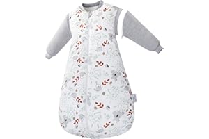 Miracle Baby Sleep Sack with Detachable Long Sleeves, 3.5 TOG Ultra-Thick Quilted Winter Baby Sleeping Bag with 2-Way Zipper