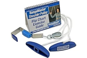 RangeMaster Molded Rubber Handle Shoulder Pulley │ Physical Therapy Tool │ Aids in Recovery and Rehabilitation │ Increases Mobility │ Metal Bracket Door Attachment