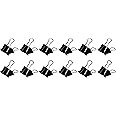 Officemate International Corp. 99050 Binder Clips,Medium,1-1/4-Inch Wide,5/8-Inch Cap, 12/BX, Black/Silver
