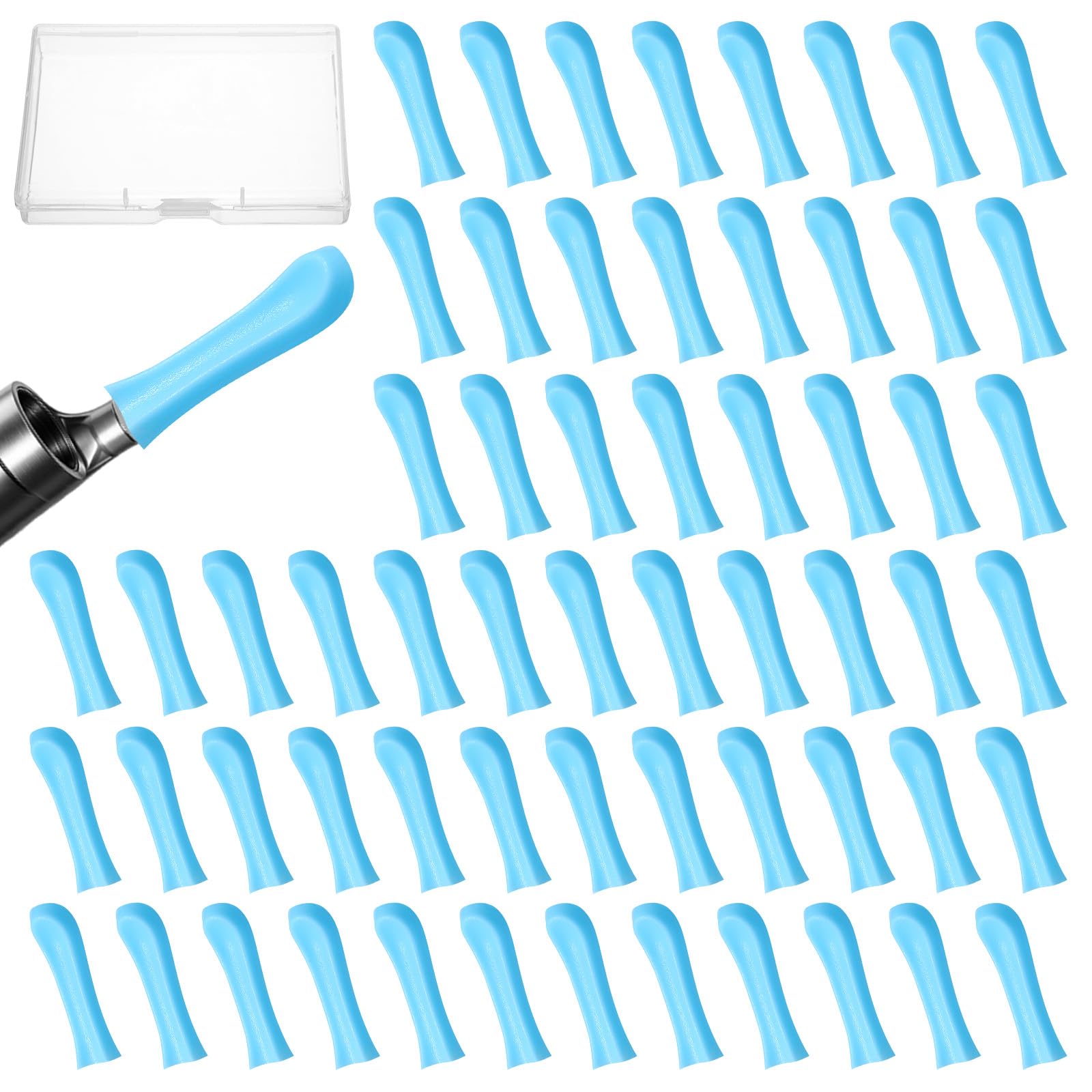 Photo 1 of Guduling 60 Pcs Ear Camera Replacement Tips,Silicone Ear Wax Removal Tips,for Wet/Dry Ears Wax Cleaning,Blue Ears Camera Tip for Teens Adults Waxs Removal Endoscope