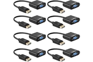 Ankey Display Port to VGA Adapter,8 Pack Gold-Plated DisplayPort DP to VGA Converter (Male to Female) for Computer, Desktop, 