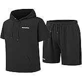 Heraclids Mens Tracksuit Set 2 Pieces Short-Sleeved Athletic Hoodie And Jogging Shorts