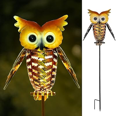 Buy Golwof Owl Solar Lights Garden Outdoor Solar Powered Lights Waterproof Decorative Metal Lights For Lawn Yard Art Pathway Patio Decor Bronze Online In Turkey B08kf9b6mp