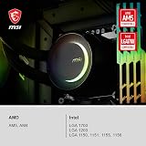 MSI MAG E240 AIO CPU Cooler ARGB Dual-Chamber Pump 120mm Fans view 6