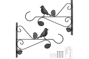 ATKKE 2 Pack Hanging Plants Bracket, Bird Feeder Hanger Wall Planter Hooks for Flower Baskets Pot Bird Feeder Wind Chimes Lantern String Lights Patio Garden Fence Indoor Outdoor