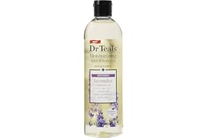 Dr Teal's Moisturizing Bath and Body Oil, Soothe & Sleep with Lavender Essential Oil, 8.8 fl oz