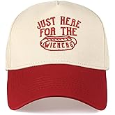 Funny Just Here for The Wieners Embroidered Trucker Hats Women Vintage Adjustable Baseball Cap Embroidery Fashion Trucker Hat
