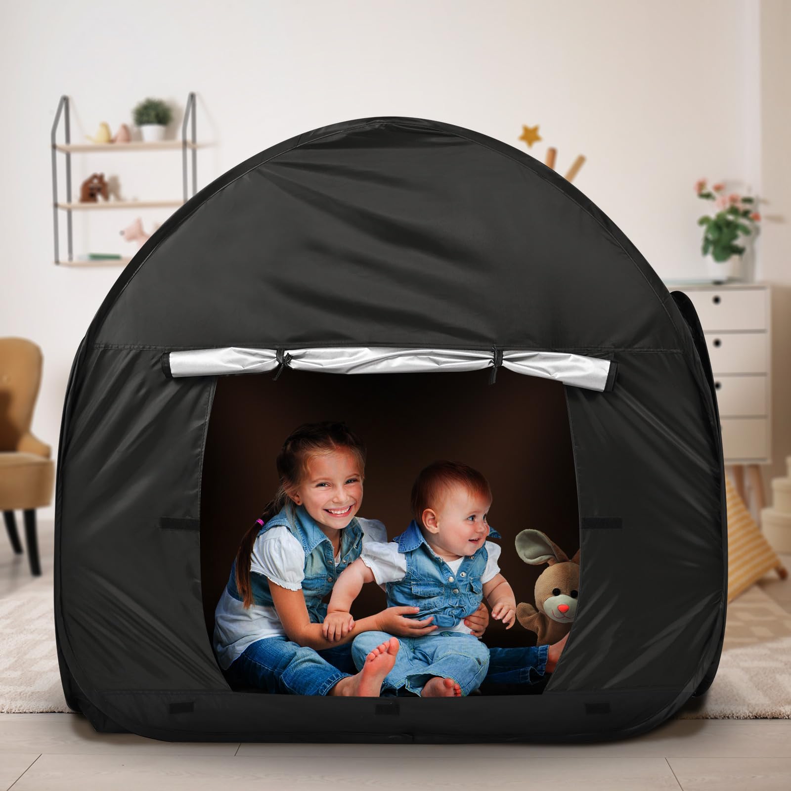 Yabumak Sensory Pop up Den for Play and Relax - Kids Tent With Travel Bag, Blackout Feature Helps Children With Autism, ADHD, Anxiety