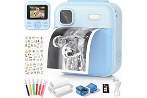 YOHOOLYO Kids Camera Instant Print, 2.4'' Digital Camera for Kids with 32GB Card & 3 Rolls Paper, 1080P HD Video Recording, G