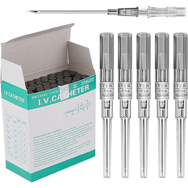 Beoncall - 50 Agujas De Perforación Mixtas De 14G 16G 18G 20G 22G Agujas De Perforación De Nariz Para Oreja Y Nariz, Agujas De Catéter Intravenoso Para Piercings Esterilizados Para Piercings