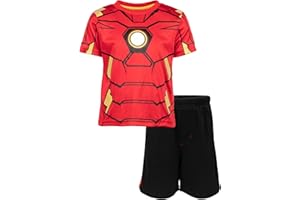 Marvel Avengers Captain America Iron Man Venom Hulk Cosplay Athletic T-Shirt and Shorts Outfit Set Toddler to Little Kid
