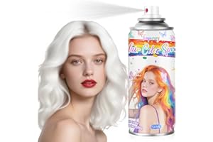 White Temporary Hair Color Spray for Kids & Women- Washable Root Touch Up Hair Dye, Non-Sticky Hair Wax for Halloween,Cosplay