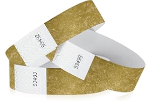 100 WristCo Tyvek Deep Metallic Gold Wristbands for Events – – Tamper-Proof Design Prevents Reuse – Premium-Grade Bracelets for Hospital & Medical ID, Party, Concert Entry, VIP Identification