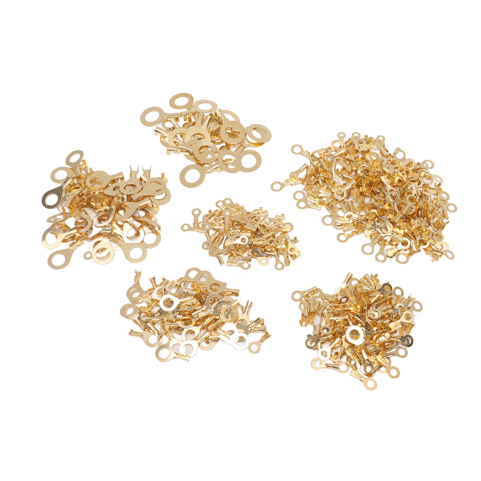 GYZOUKA 540PCS Brass Wire Lugs Assortment Set Electric Cable Ring Lugs M3 M4 M5 M6 M8 M10 Storage Box for Widely Used Connections