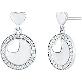 Certified Sterling Silver Cubic Zirconia Drop Earrings, Aaaa Quality, CZ Diamond Heart Earrings - Romantic Gift For Her