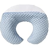 DONOMILO Nursing Pillow and Positioner Breastfeeding and Bottle Feeding, Propping Baby, Tummy Time, Sitting Support for Baby Boy Baby Girl, with Removable Dots Cover (Blue)