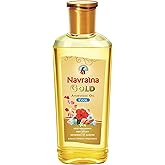 Navratna Gold Ayurvedic Hair Oil | with 24K Gold & 9 Ayurvedic Herbs | Lightweight, Non-Greasy & Fast-Absorbing | Relaxing Head Massage Oil | Deeply Nourishes Hair | 6.76 Fl Oz (200ml)