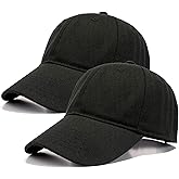 Mytephoon 2 Pack Cotton Plain Baseball Caps for Men Women, Adjustable Soft Blank Hat, Gift for Dad Mom Husband Wife