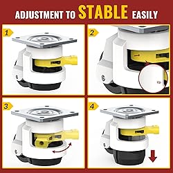 HOLKIE Leveling Casters with Ratchet Handle Design