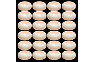 ISHUA 24pcs Flameless Floating Candles, 2.8 Inch Led Floating Candles Bulk 120+ Hours for Wedding, Centerpieces