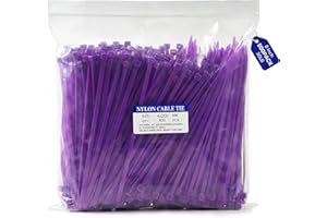 Zip Ties, 500pcs Purple Zip Ties 8 Inch, Plastic Ties Small Zipties Cable Tie Wraps, Multi-Purpose Cable Management Ties, Sel