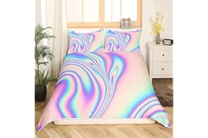 EROSEBRIDAL Tie Dye Duvet Cover Queen,Pink Marble Bedding Set Teens Girls,Trippy Spiral Swirl Comforter Cover, Green Purple Blue Tie Dye Bedspread Cover Kids Room Decor Soft Modern Gypsy Batik Bed Cover Adult