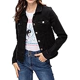 FASHIONSPARK Women's Basic Button Down Denim Jacket, Casual Long Sleeve Fitted Jean Jacket with Pockets