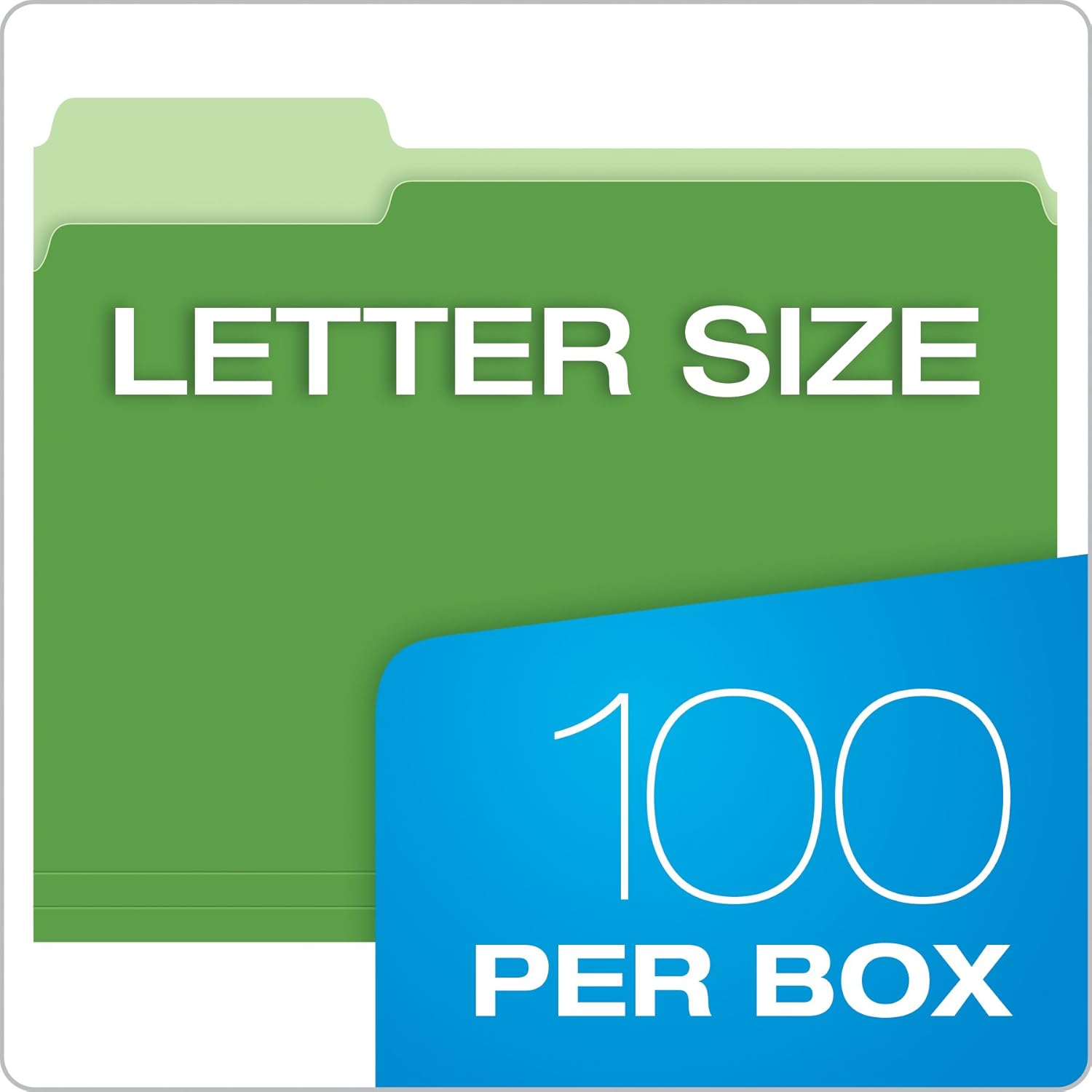 Pendaflex Two-Tone Color File Folders, Letter Size, Assorted Colors, 1/3 Cut, 100 per box (152 1/3 ASST) : Colored File Folders : Office Products